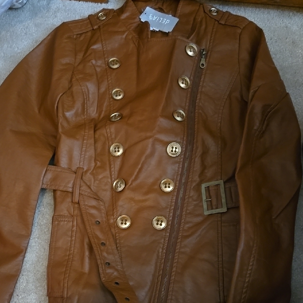 Brown Double-Breasted Women's Jacket